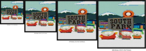 "Unique South Park DIY Pop Culture Wall Art Frame" brick painting kits | Compatible with LEGO-style bricks | Pixel Brick Art