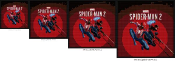 "Unique Spiderman 2 Art Frame - Perfect for Fans!" custom brick canvas | Compatible with LEGO-style bricks | Pixel Brick Art