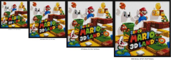 "Super Mario 3D Land DIY Wall Art Frame - Lego Style" creative brick wall decor | Compatible with LEGO-style bricks | Pixel Brick Art