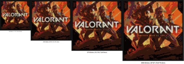 "Unique Valorant-Inspired Wall Art Frame - Limited Edition" custom brick portraits | Compatible with LEGO-style bricks | Pixel Brick Art