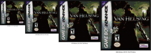 "Van Helsing GBA-Inspired Custom Art Frames" brick wall art | Compatible with LEGO-style bricks | Pixel Brick Art