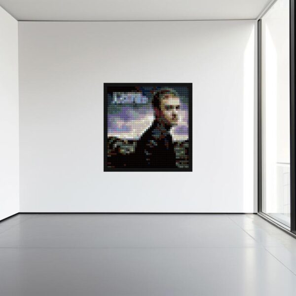 "Justin Timberlake Justified-Inspired Wall Art Frame" LEGO-compatible mosaic kits | Compatible with LEGO-style bricks | Pixel Brick Art