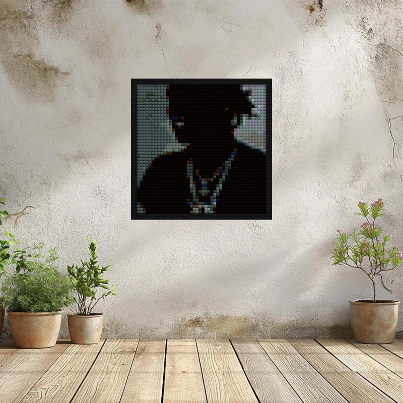 "Ken Carson's Great Chaos Album - Exclusive Art Frame" DIY brick mosaic | Compatible with LEGO-style bricks | Pixel Brick Art