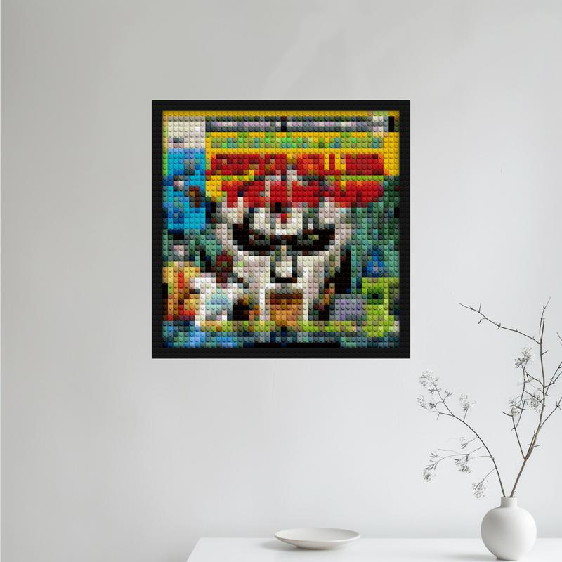 "Exclusive MF Doom Super Villain Album Art Frame" building brick art | Compatible with LEGO-style bricks | Pixel Brick Art