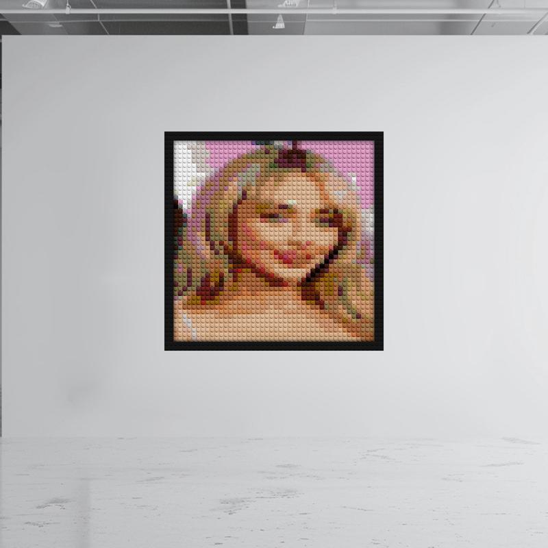 "Sabrina Carpenter Wall Art Frame - Elegant Design" LEGO-style bricks art | Compatible with LEGO-style bricks | Pixel Brick Art