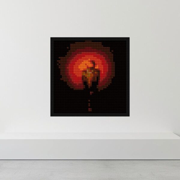 "Young Thug Barter 6 Art Frame - Unique Wall Display" pixel-style bricks | Compatible with LEGO-style bricks | Pixel Brick Art