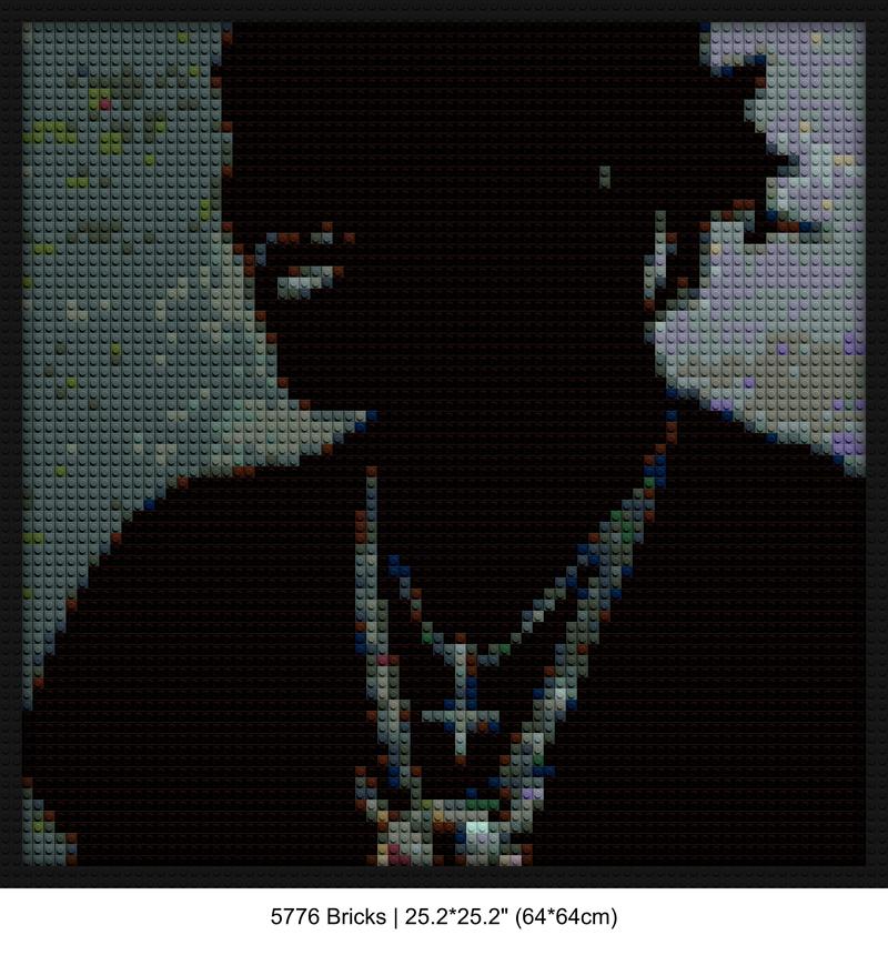 Hip Hop Albums interlocking brick mosaic | Compatible with LEGO-style bricks | Pixel Brick Art