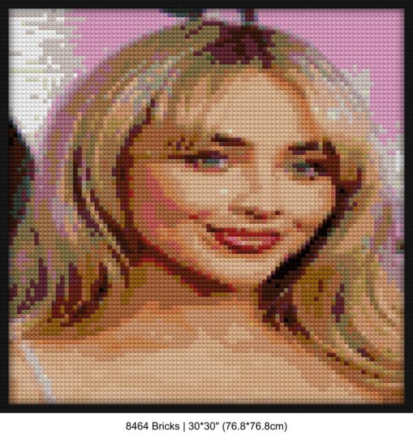 Female Vocalist brick mosaic art | Compatible with LEGO-style bricks | Pixel Brick Art
