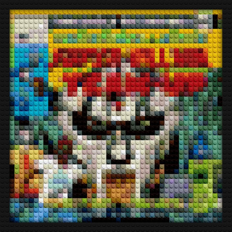 MF Doom Super Vilain Album cover handmade brick mosaics | Compatible with LEGO-style bricks | Pixel Brick Art