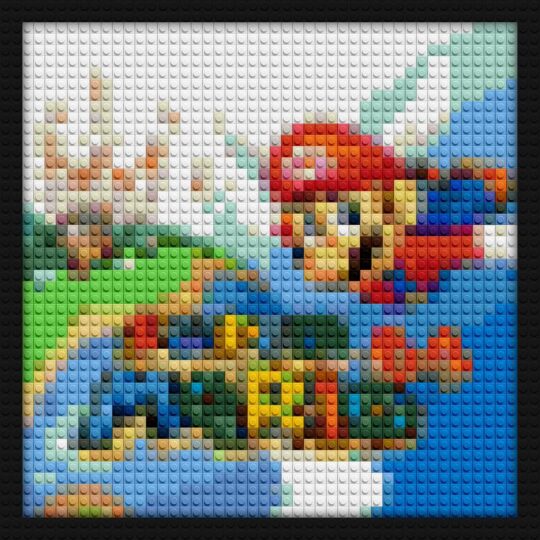Super Mario N64 brick painting kits | Compatible with LEGO-style bricks | Pixel Brick Art