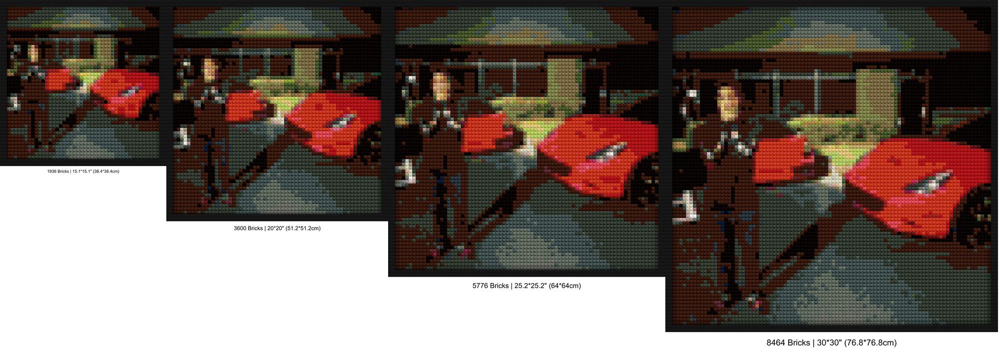 "Pierre Bourne TLOP3 Wall Art Frame - Unique Design" DIY brick mosaic | Compatible with LEGO-style bricks | Pixel Brick Art