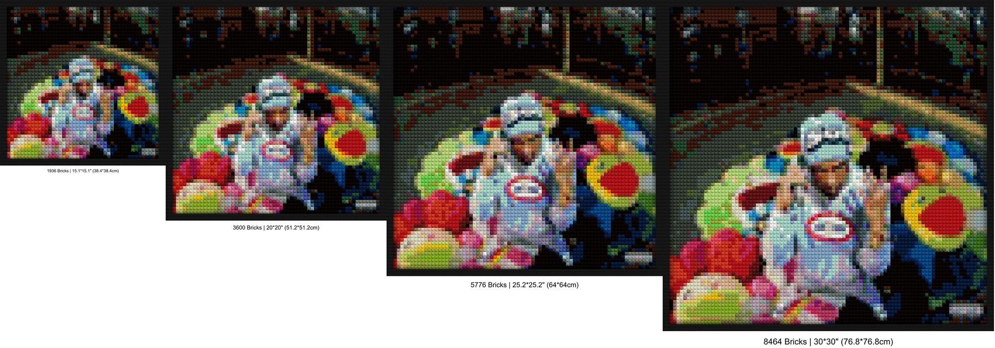 "Pierre Bourne Life of Pierre 5 Wall Art Frame DIY Kit" handmade brick mosaics | Compatible with LEGO-style bricks | Pixel Brick Art