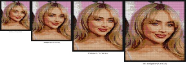 "Sabrina Carpenter Wall Art Frame - Elegant Design" DIY brick mosaic | Compatible with LEGO-style bricks | Pixel Brick Art