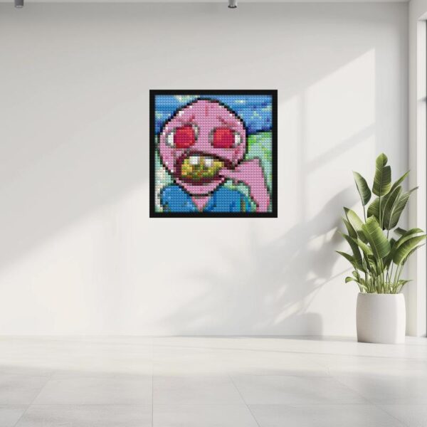 "Cherry Bomb Tyler Art Frame - Urban-Inspired Wall Art" LEGO-compatible mosaic kits | Compatible with LEGO-style bricks | Pixel Brick Art