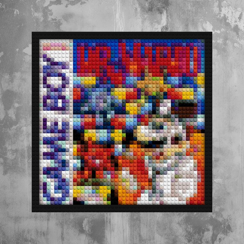 "Dr. Mario Game Boy Cover Pixel Art Frame - Retro" brick-building wall art | Compatible with LEGO-style bricks | Pixel Brick Art