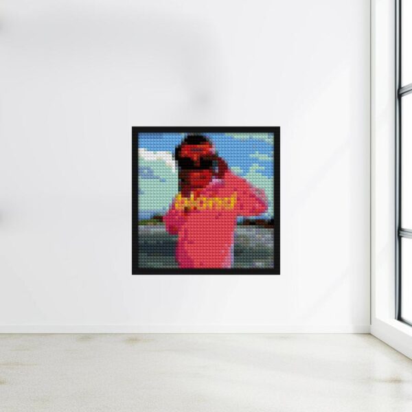 "Frank Ocean Blonde Album Cover Poster Wall Art" custom brick portraits | Compatible with LEGO-style bricks | Pixel Brick Art