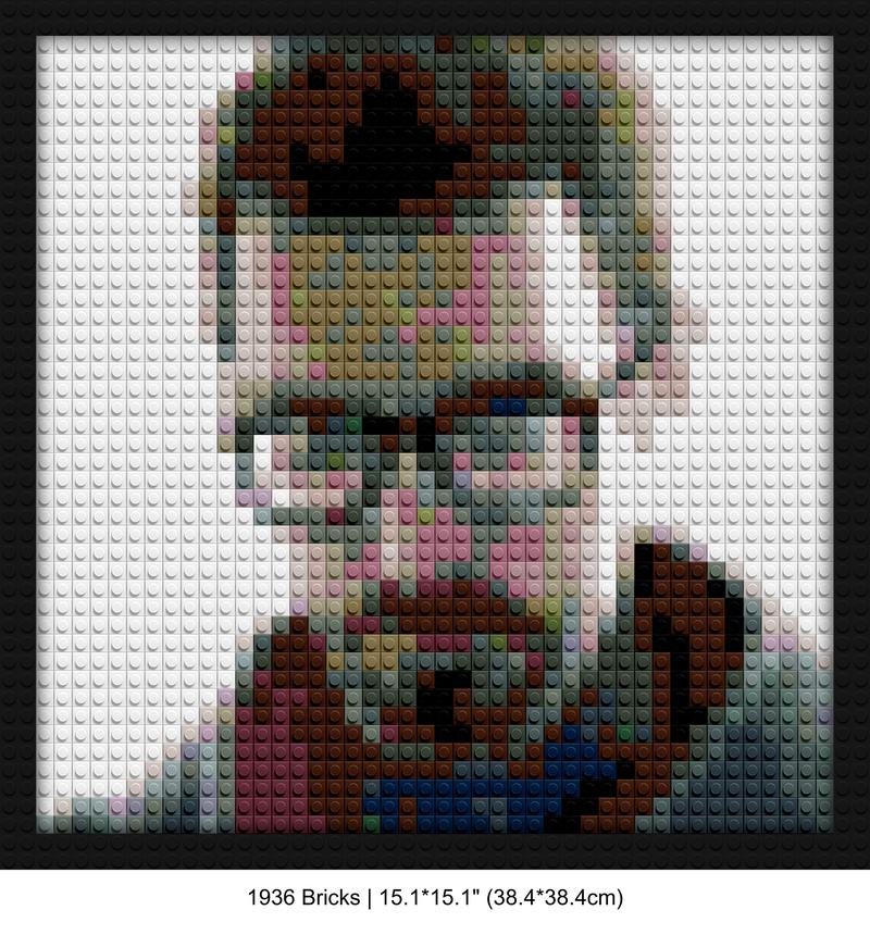 Gordon Freeman brick mosaic art | Compatible with LEGO-style bricks | Pixel Brick Art