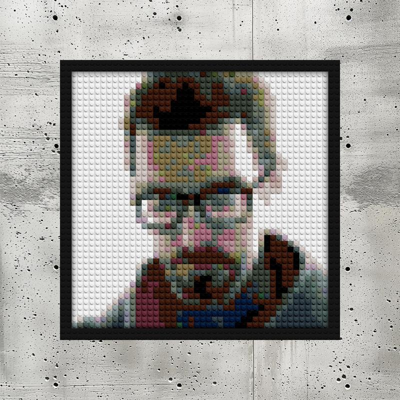 "Gordon Freeman Half Life Wall Art Frame - Unique Design" DIY interlocking bricks | Compatible with LEGO-style bricks | Pixel Brick Art