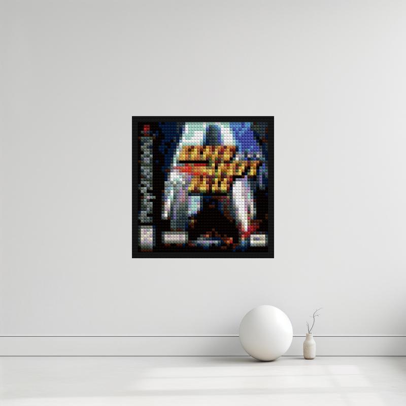 "Grand Theft Auto PS1 Wall Art Frame | Unique Design" interlocking brick mosaic | Compatible with LEGO-style bricks | Pixel Brick Art