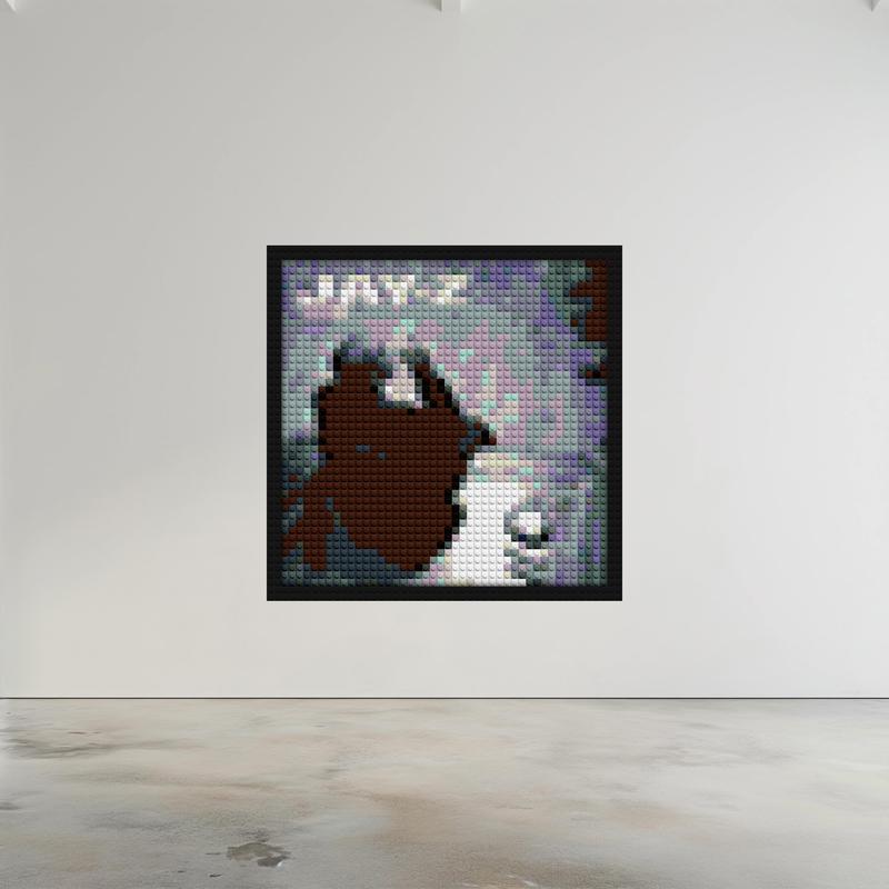 "Jay-Z The Blueprint Lego Style DIY Wall Art Frame" custom brick portraits | Compatible with LEGO-style bricks | Pixel Brick Art
