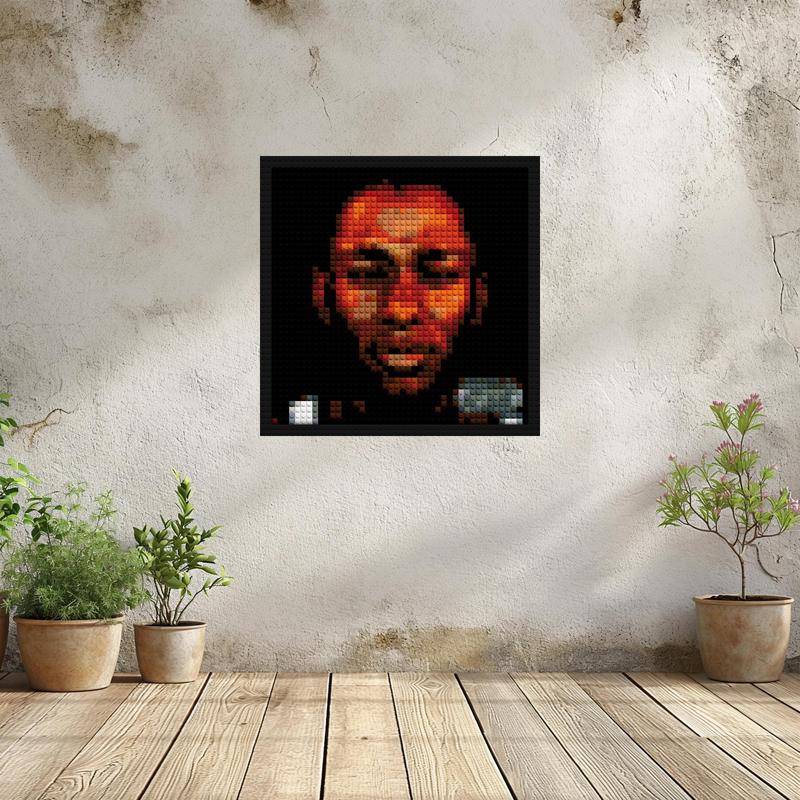 "Mos Def Black On Both Sides Art Frame - Limited Edition" LEGO-style bricks art | Compatible with LEGO-style bricks | Pixel Brick Art
