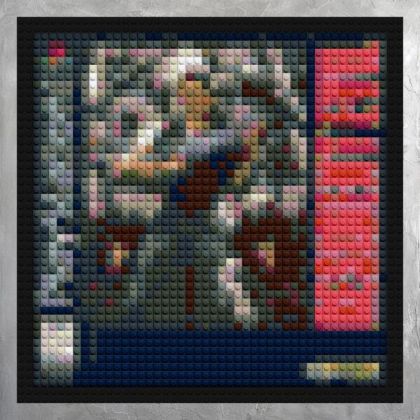 "Resident Evil 1 Retro Pixel Art Frame - Unique Design" retro pixel brick art | Compatible with LEGO-style bricks | Pixel Brick Art