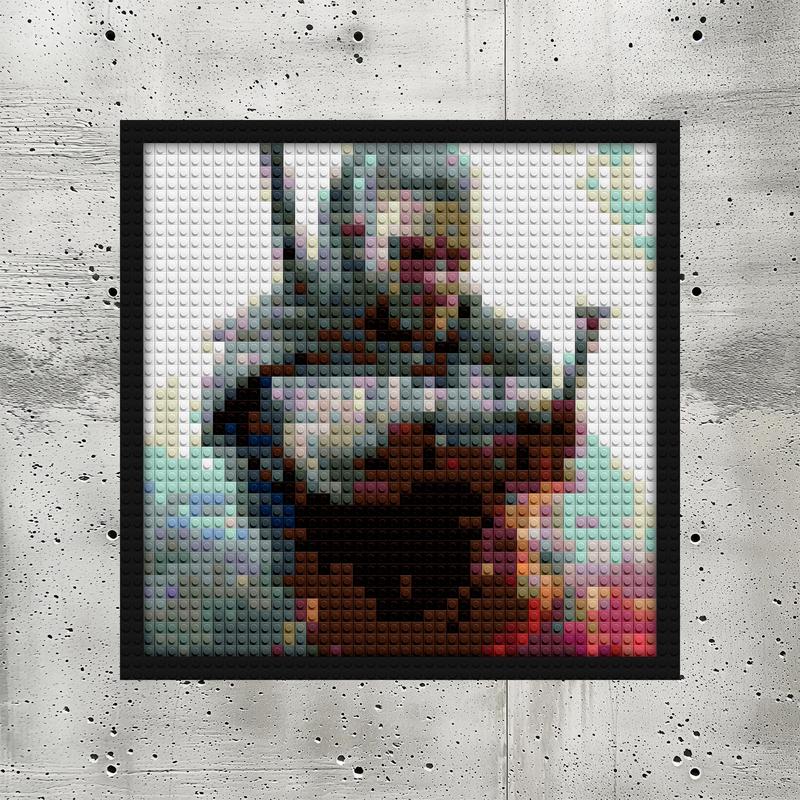 "The Witcher Wild Hunt Wall Art Frame - Unique Decor" brick painting kits | Compatible with LEGO-style bricks | Pixel Brick Art