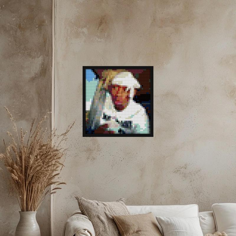 "Tyler The Creator Durag & Drink Wall Art Frame" retro pixel brick art | Compatible with LEGO-style bricks | Pixel Brick Art