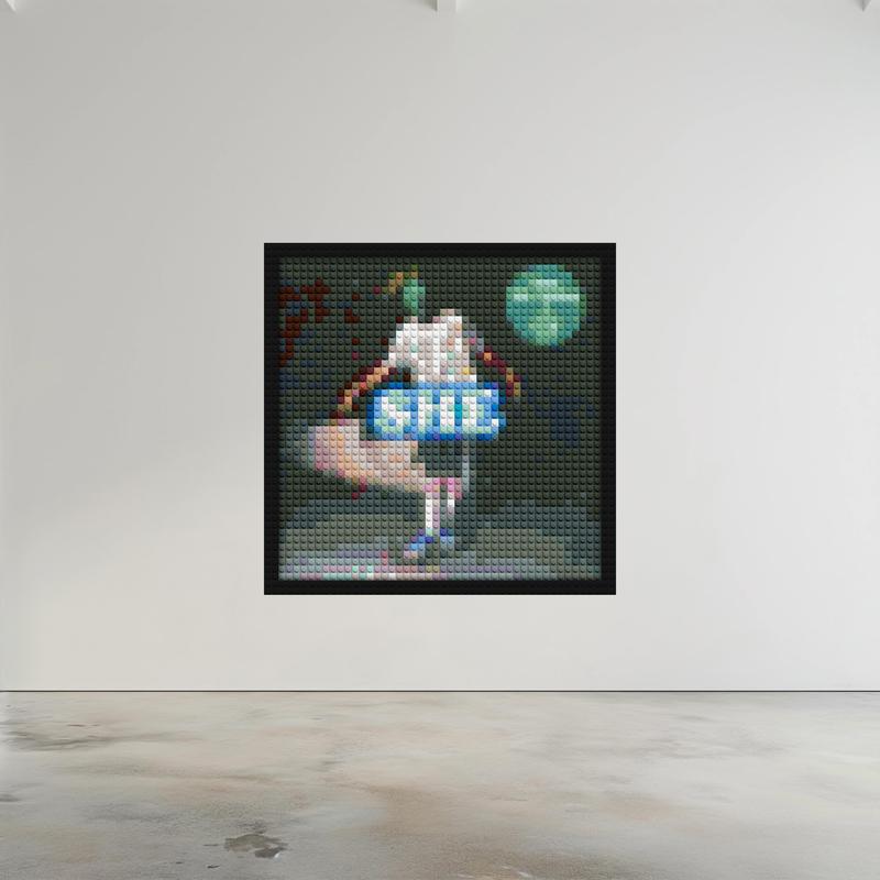 "Tyler The Creator She Cover Pixel Art Frame" creative brick wall decor | Compatible with LEGO-style bricks | Pixel Brick Art