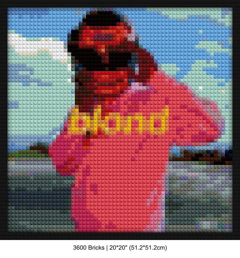 Blond album art custom brick portraits | Compatible with LEGO-style bricks | Pixel Brick Art