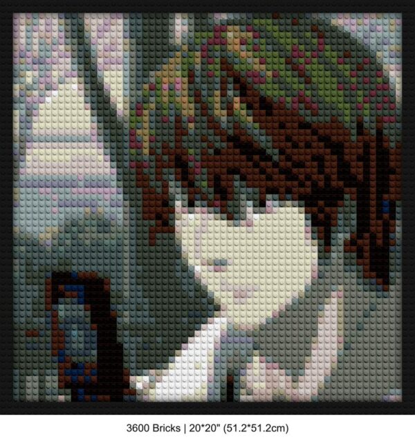 Yagami Light building brick art | Compatible with LEGO-style bricks | Pixel Brick Art