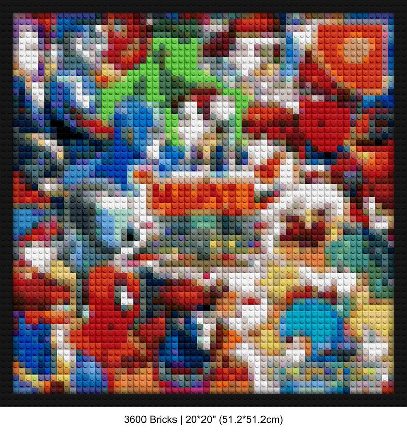 video game decor block mosaic design | Compatible with LEGO-style bricks | Pixel Brick Art