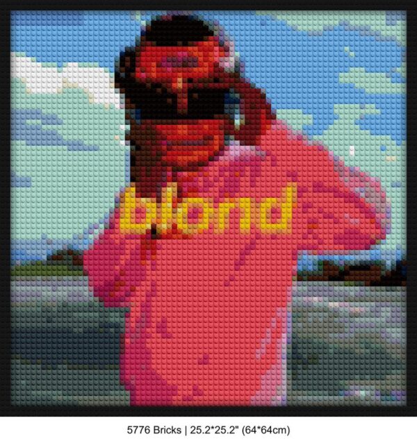music album cover brick-based pixel art | Compatible with LEGO-style bricks | Pixel Brick Art