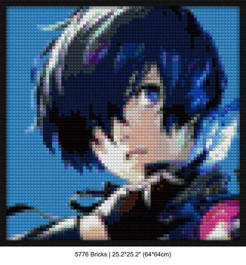 Anime Wall Decor block mosaic design | Compatible with LEGO-style bricks | Pixel Brick Art