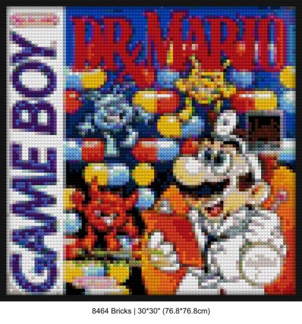 retro gaming creative brick wall decor | Compatible with LEGO-style bricks | Pixel Brick Art