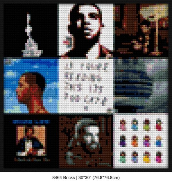 Music Fan Art block mosaic design | Compatible with LEGO-style bricks | Pixel Brick Art