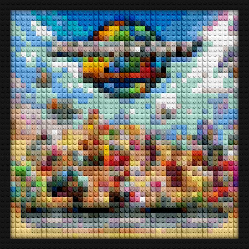 Mario Kart World Game Cover brick mosaic art | Compatible with LEGO-style bricks | Pixel Brick Art
