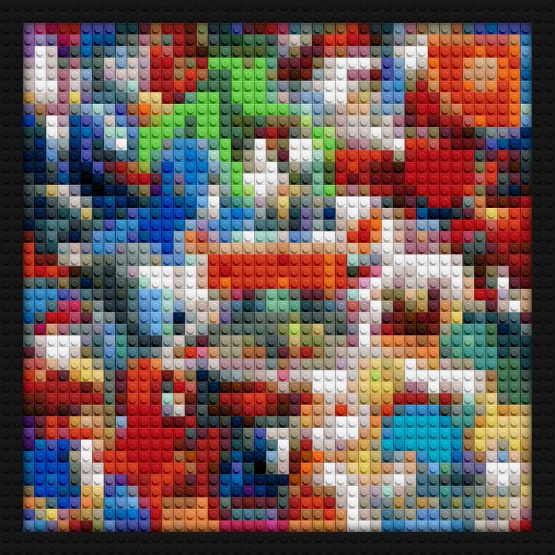 Marvel vs Capcom cover brick block wall decor | Compatible with LEGO-style bricks | Pixel Brick Art