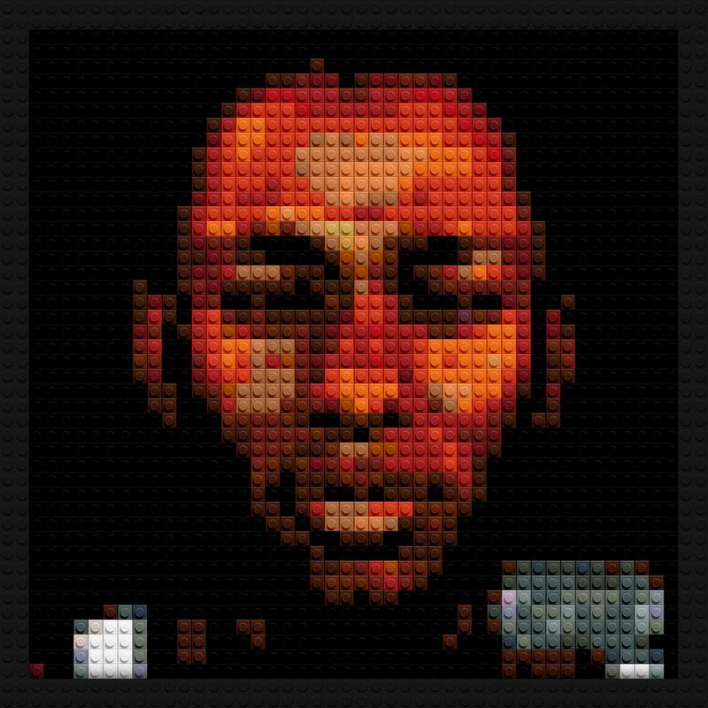 Mos Def Black On Both Sides interlocking brick mosaic | Compatible with LEGO-style bricks | Pixel Brick Art