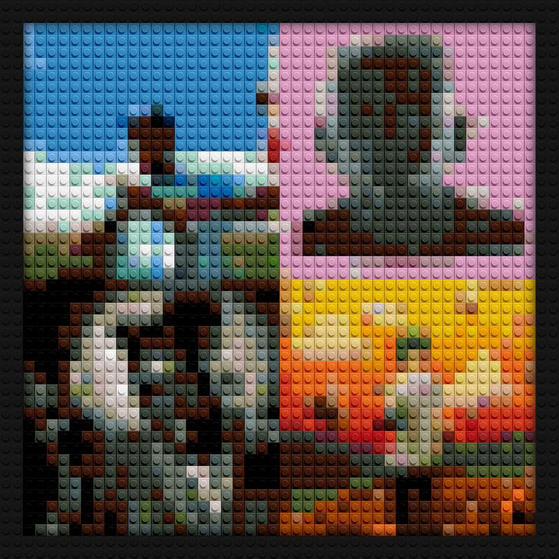 Tyler The Creator Collage Album interlocking brick mosaic | Compatible with LEGO-style bricks | Pixel Brick Art
