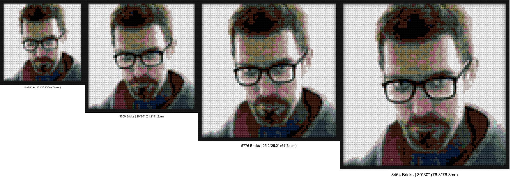 "Gordon Freeman Half Life Wall Art Frame - Unique Design" DIY pixel mosaic | Compatible with LEGO-style bricks | Pixel Brick Art