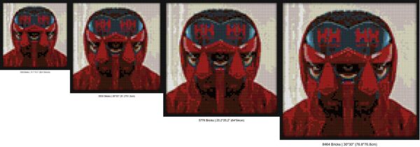 "Hooli Hansen Da Mixxxtape - Exclusive Art Frame" pixel-style bricks | Compatible with LEGO-style bricks | Pixel Brick Art