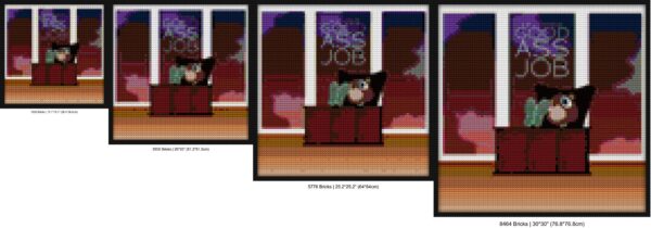 "Kanye West Good Ass Job Art Frame - DIY Pixel Design" brick painting kits | Compatible with LEGO-style bricks | Pixel Brick Art