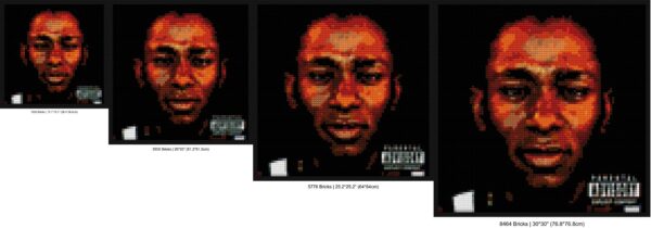 "Mos Def Black On Both Sides Art Frame - Limited Edition" LEGO-style DIY wall decor | Compatible with LEGO-style bricks | Pixel Brick Art