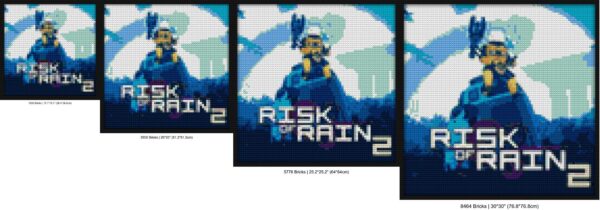 "Risk of Rain 2 Lego-Inspired Wall Art Frame" brick-inspired artwork | Compatible with LEGO-style bricks | Pixel Brick Art
