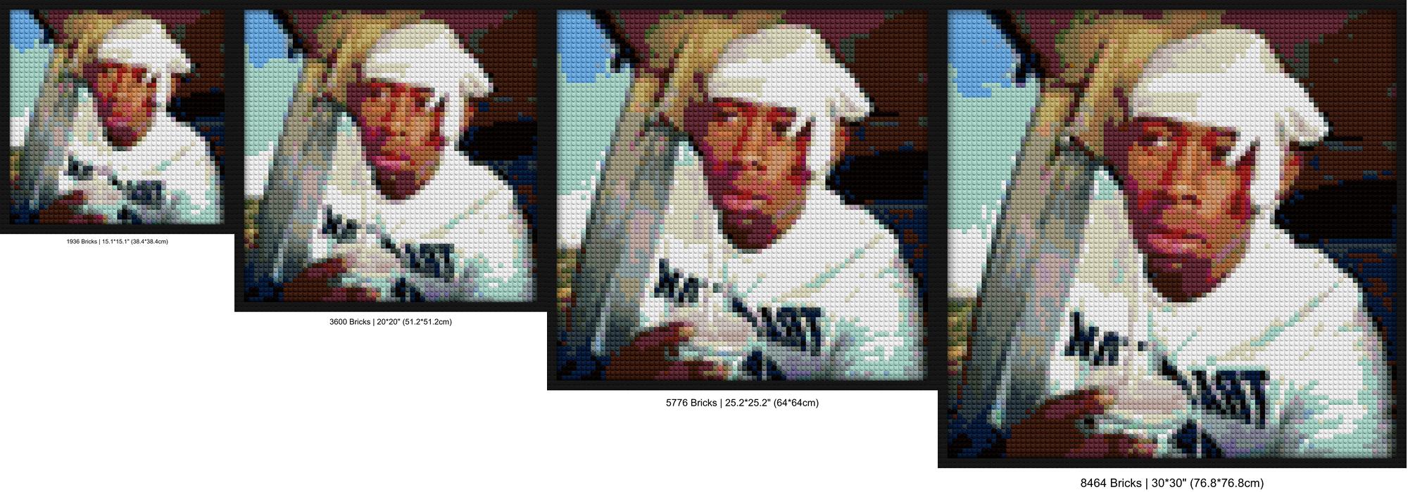 "Tyler The Creator Durag & Drink Wall Art Frame" brick-based pixel art | Compatible with LEGO-style bricks | Pixel Brick Art