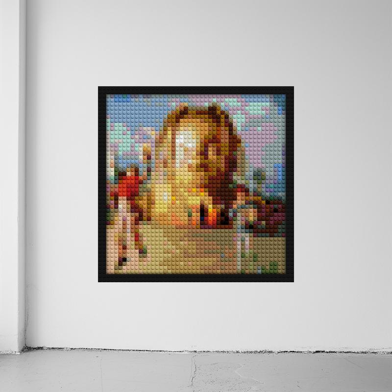 "AstroWorld Album Cover Art Frame - Unique Design" brick-based pixel art | Compatible with LEGO-style bricks | Pixel Brick Art