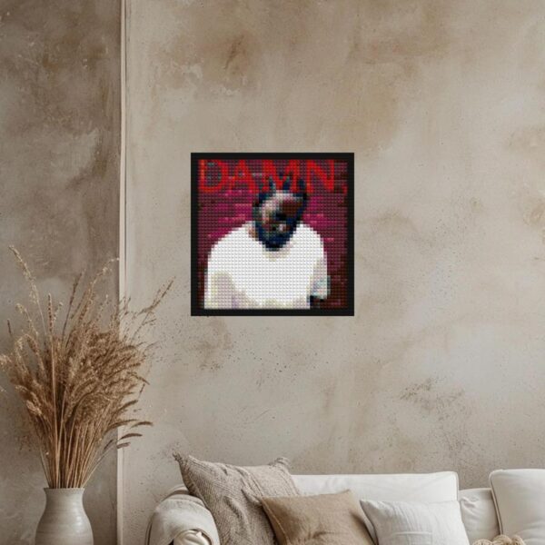 "Kendrick Lamar DIY Pixel Art Frame - Unique Wall Feature" LEGO-style DIY wall decor | Compatible with LEGO-style bricks | Pixel Brick Art