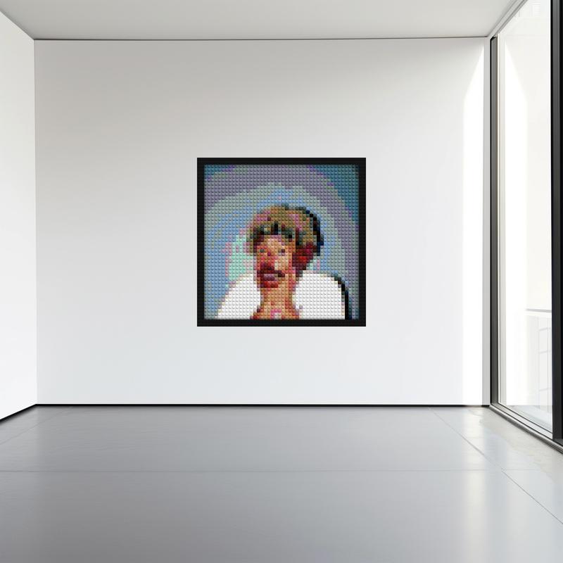 "Domo 23 Inspired Wall Art Frame by Tyler The Creator" LEGO-style DIY wall decor | Compatible with LEGO-style bricks | Pixel Brick Art