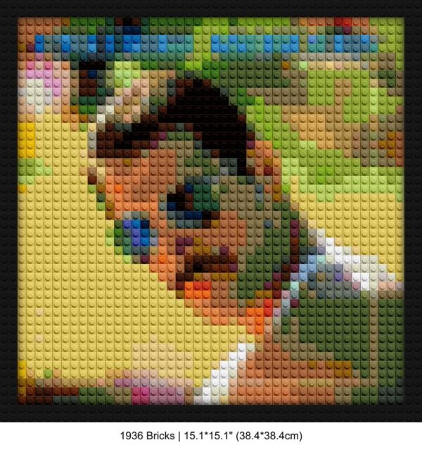 Freddy Mercury block mosaic design | Compatible with LEGO-style bricks | Pixel Brick Art